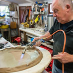 John Higgins at work in his studio 2018